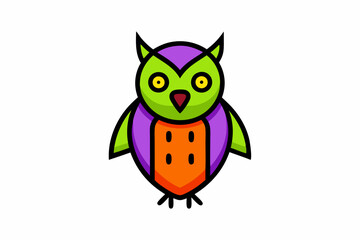  Spooky Halloween Owl Vector Icon | High-Quality Line Art Illustration