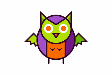  Spooky Halloween Owl Vector Icon | High-Quality Line Art Illustration