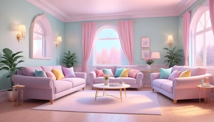 Photo interior modern design room 3d illustration