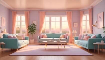 Photo interior modern design room 3d illustration