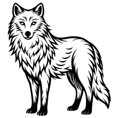 Arctic Wolf Icon Silhouette Vector Art Illustration
