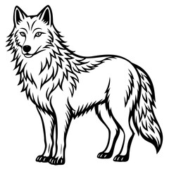 Arctic Wolf Icon Silhouette Vector Art Illustration
