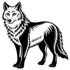 Arctic Wolf Icon Silhouette Vector Art Illustration
