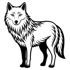 Arctic Wolf Icon Silhouette Vector Art Illustration

