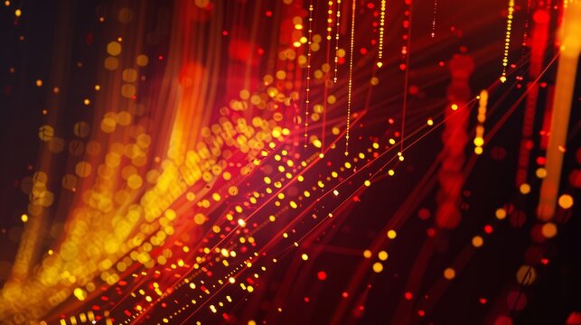 dynamic scatter plot illustrating a robust positive correlation between stock prices and trading volume, featuring red and yellow data points highlighting increased investor activity