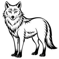 Fototapeta premium Arctic Wolf Icon Silhouette Vector Art Illustration 