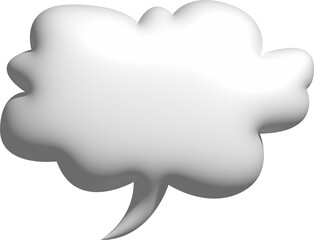3d White Bubble Text Icon