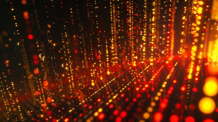 Obraz premium dynamic scatter plot illustrating a robust positive correlation between stock prices and trading volume, featuring red and yellow data points highlighting increased investor activity