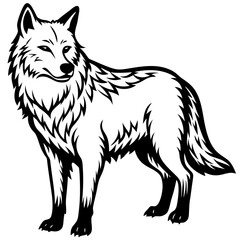 Arctic Wolf Icon Silhouette Vector Art Illustration
