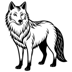Arctic Wolf Icon Silhouette Vector Art Illustration
