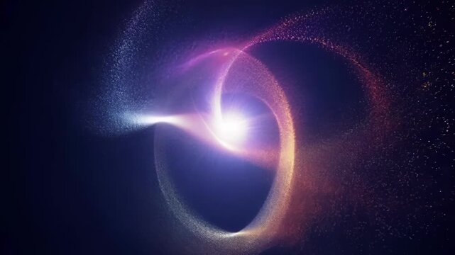 Intense particle swarms engulfing the frame merging and diverging in a hypnotic display of movement and energy.