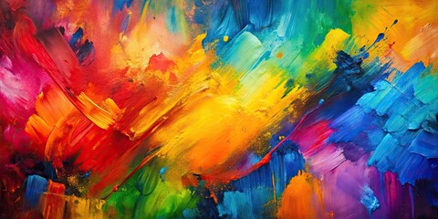 Obraz premium Abstract painting with vibrant colors and bold brush strokes, art, creativity, modern, contemporary, colorful, texture