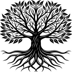 Illustration Of Tree Root Design Vector Art Illustration