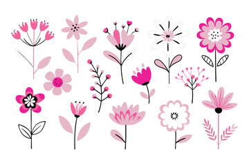 Wild Flat floral element collection
