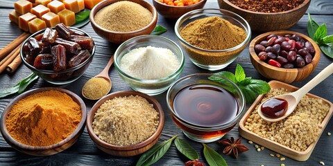 Healthy alternatives to sugar a variety of natural organic sweeteners such as fruit sugar, molasses