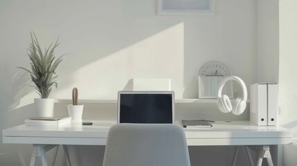 Minimalist White Desk Setup: A Clean and Inspiring Workspace
