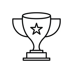 Trophy cup line icon, Vector on white background