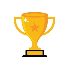 Winner's trophy icon. The golden trophy vector is a symbol of victory in a sports event.