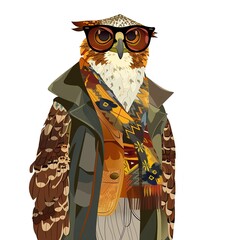 Hawk Festival animal fashion cartoon isolated whitebackground 16:9