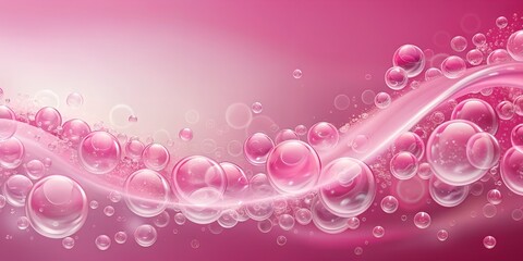 background with bubbles &pink wave AI-Generated Content