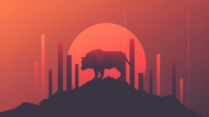 Strategic Investment Planning in the Face of Market Volatility - Flat Design Illustration