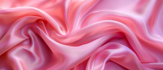 Obraz premium A tight shot of a pink textile showcasing undulating patterns at its crest and base