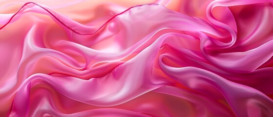 Obraz premium A close-up of a pink and white background with a wavy design on the left side The right side features a plain pink and white background