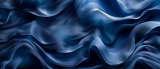 Obraz premium A tight shot of blue fabric, displaying undulating patterns at the fabric's upper and lower edges