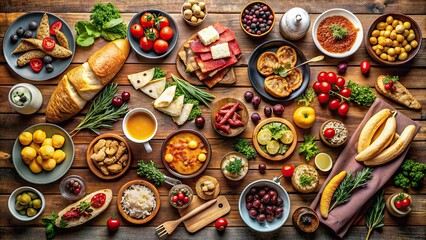 A beautifully set table filled with a delicious assortment of food , banquet, dinner, place setting, cuisine, meal