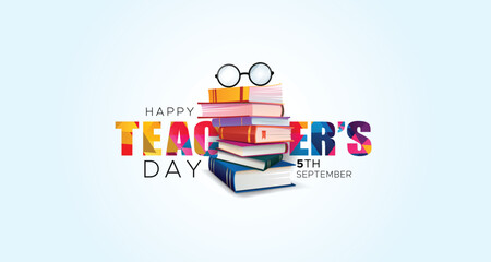 Happy Teachers Day greeting card.