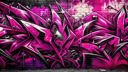 Graffiti art in pink and black colors, featuring a modern and edgy design, urban, street art,...