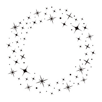 Shiny star circle frame creating a magical atmosphere for events and celebrations
