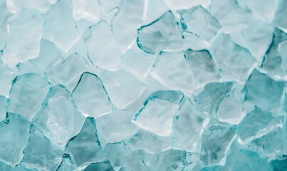 Obraz premium voronoi pattern made of transparent blue glass, Generative AI