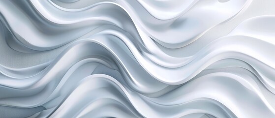 Obraz premium A tight shot of undulating, white fabric features a black band at its base The top edge sports a black-and-white striped pattern