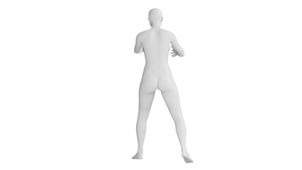 Female Mannequin in Reaching Pose Isolated on Transparent Background. Back View.