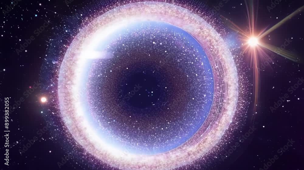 Aufkleber universes within universes as shimmering circles overlap and expand in a hypnotic trance.