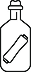 Simple illustration of a message in a bottle with cork