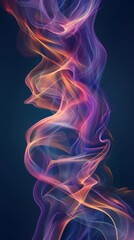 Obraz premium A tight shot of purple and red smoke against a black backdrop Behind it, a blue sky is visible