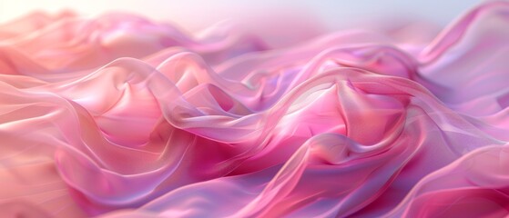 Obraz premium Two images of pink fabric fluttering in the wind against a blue and pink backdrop