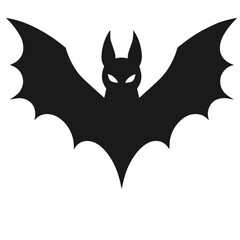 Clean black and white vector silhouette of a Bat isolated on white background