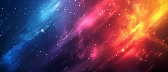 Fototapeta premium A multicolored backdrop featuring stars and a blurred space image in its center