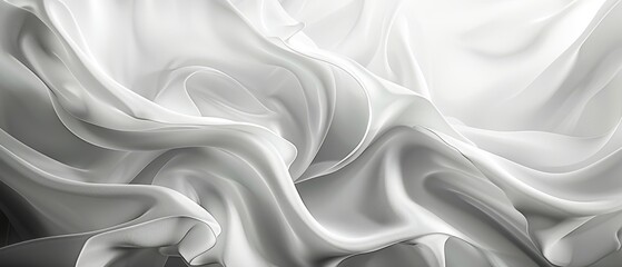 Fototapeta premium A monochrome image of white fabric flowing against a stark black-and-white backdrop, resembling a cloth