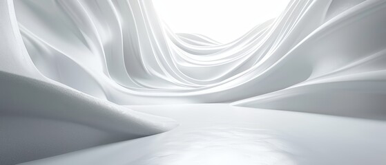 Obraz premium A white curtain is illuminated from above and below by two separate white lights