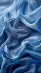 Fototapeta premium A tight shot of a blue fabric featuring a undulating wave pattern at its upper and lower edges