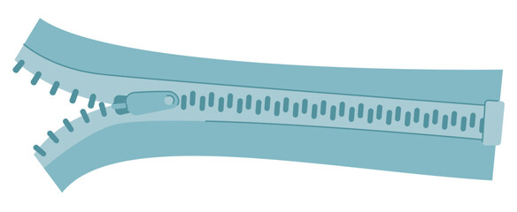 Sewing zipper patch, doodle fashion decoration illustration, cartoon tailor craft tool object, flat sewing supplies design, vector dressmaking accessories element, © moonnoon