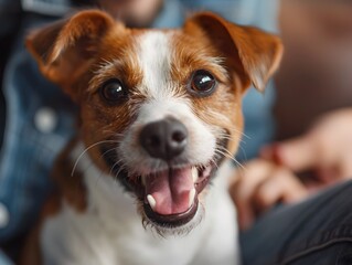Happy Dog and Owner at Vet Clinic Pet Insurance Concept