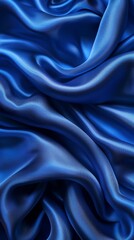 Obraz premium A detailed view of a blue fabric, textured with a satin-like material, resembling satin