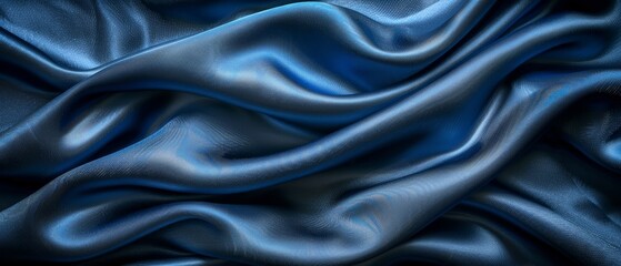 Fototapeta premium A tight shot of a blue fabric, showcasing an intricate, wavy pattern at the bottom edge