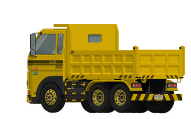 Isolated dump truck on white background