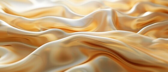 Obraz premium A tight shot of a yellow-white background with a wavy pattern at its base In the image's lower corner, there's a subtle wave design at the bottom